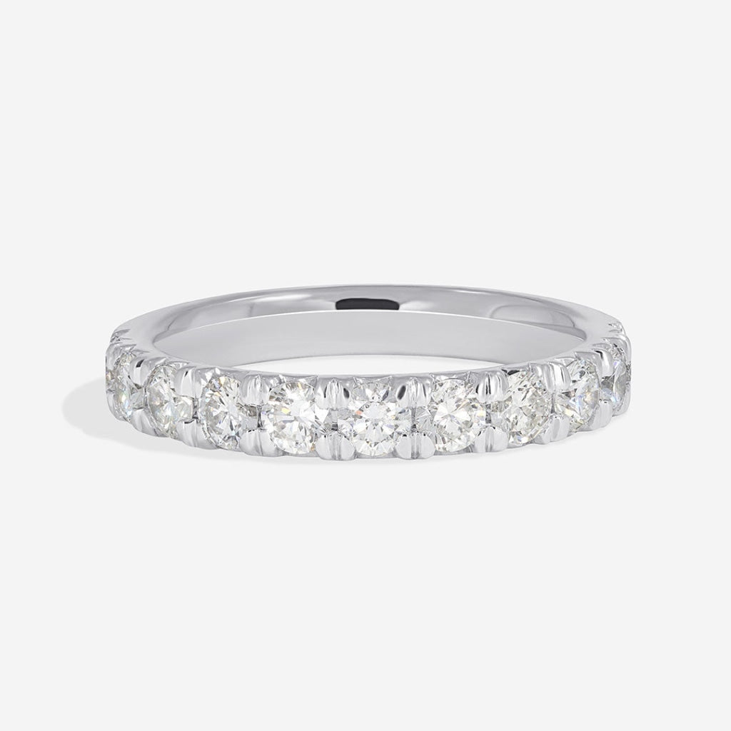 Fishtail diamond set wedding ring - 1ct