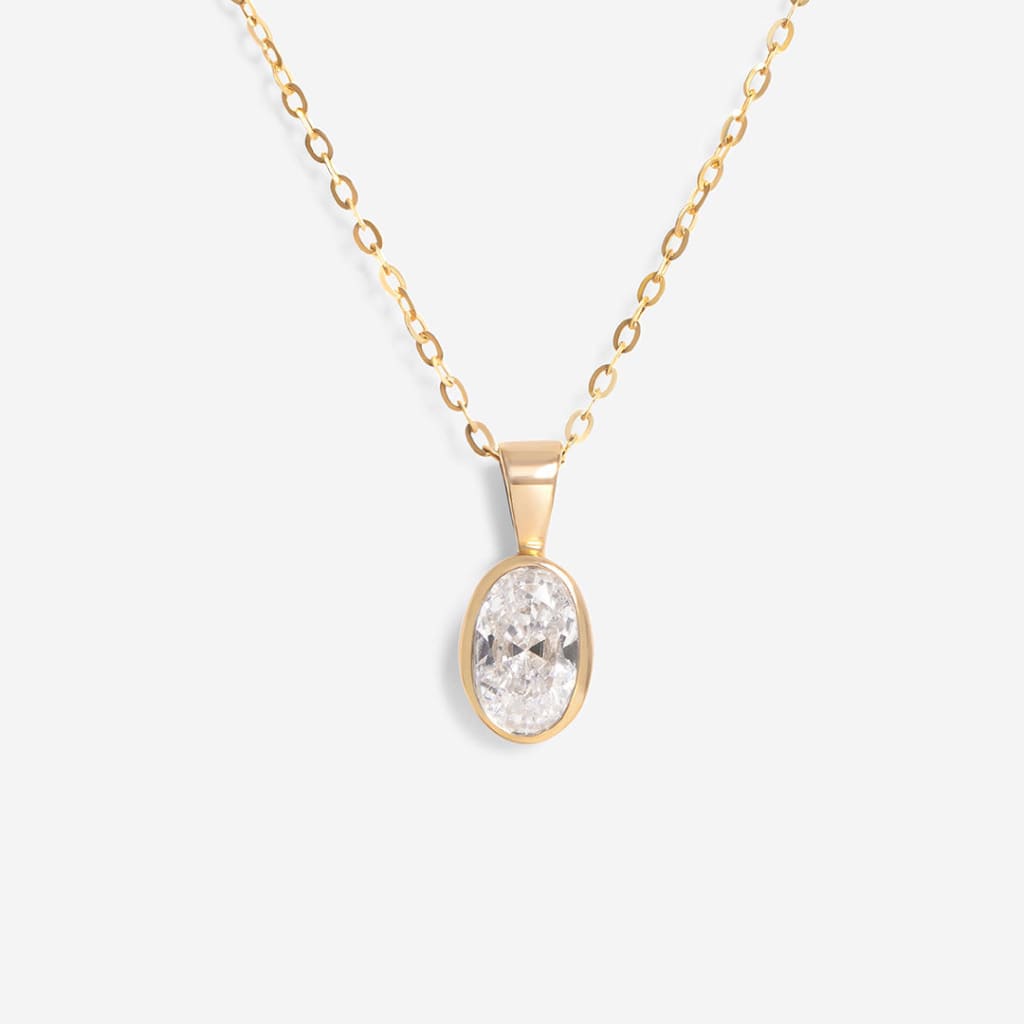 Framed Zirconia Necklace 9ct Gold Gear – Gear Jewellers