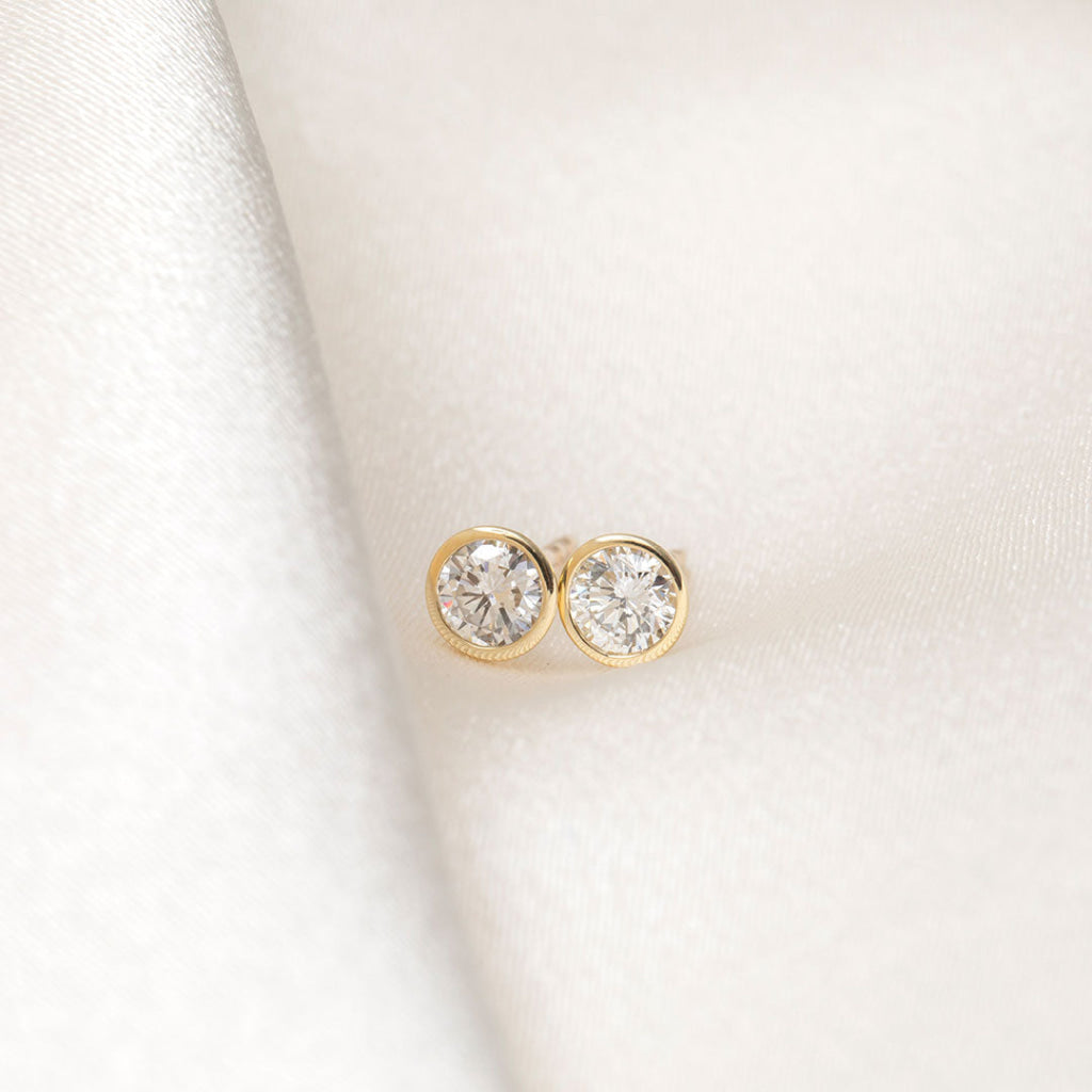 FREDA - 0.50ct | Bezel set Lab Grown Diamond Earrings