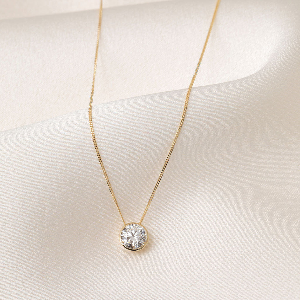 Freda Round Cut.50ct Lab Grown Diamond Necklace | 9ct Gold