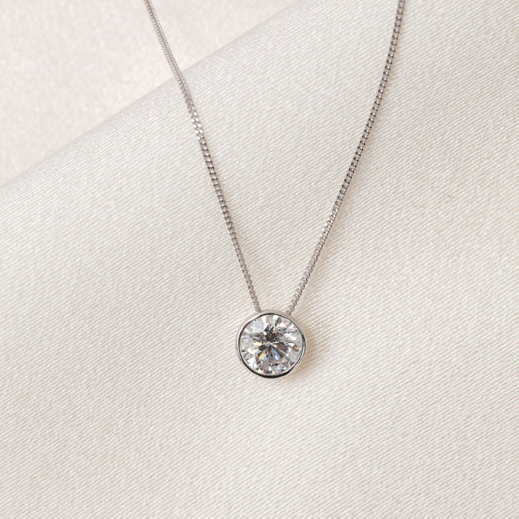 Freda Round Cut.50ct Lab Grown Diamond Necklace | 9ct Gold