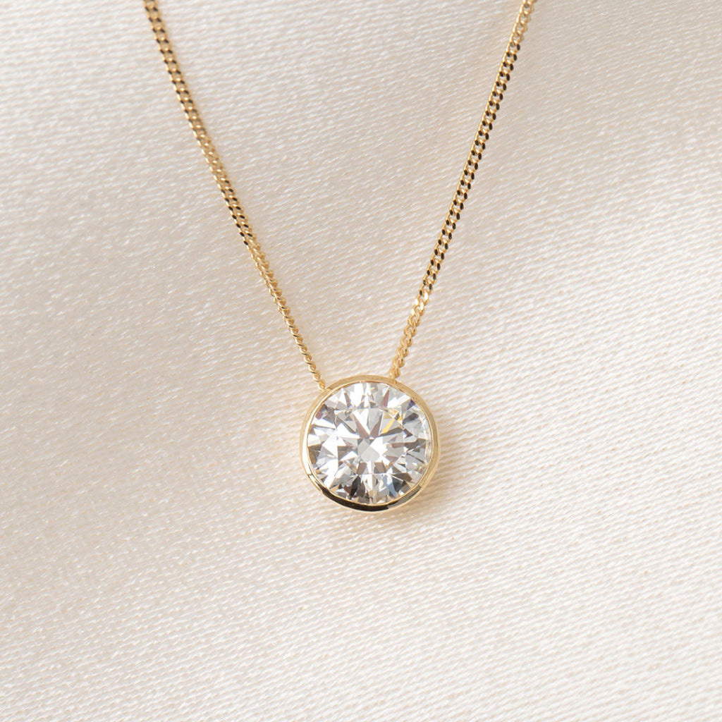 Freda Round Cut.75ct Lab Grown Diamond Necklace | 9ct Gold