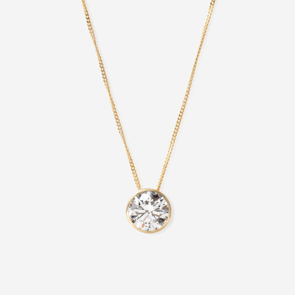 Freda Round Cut.75ct Lab Grown Diamond Necklace | 9ct Gold