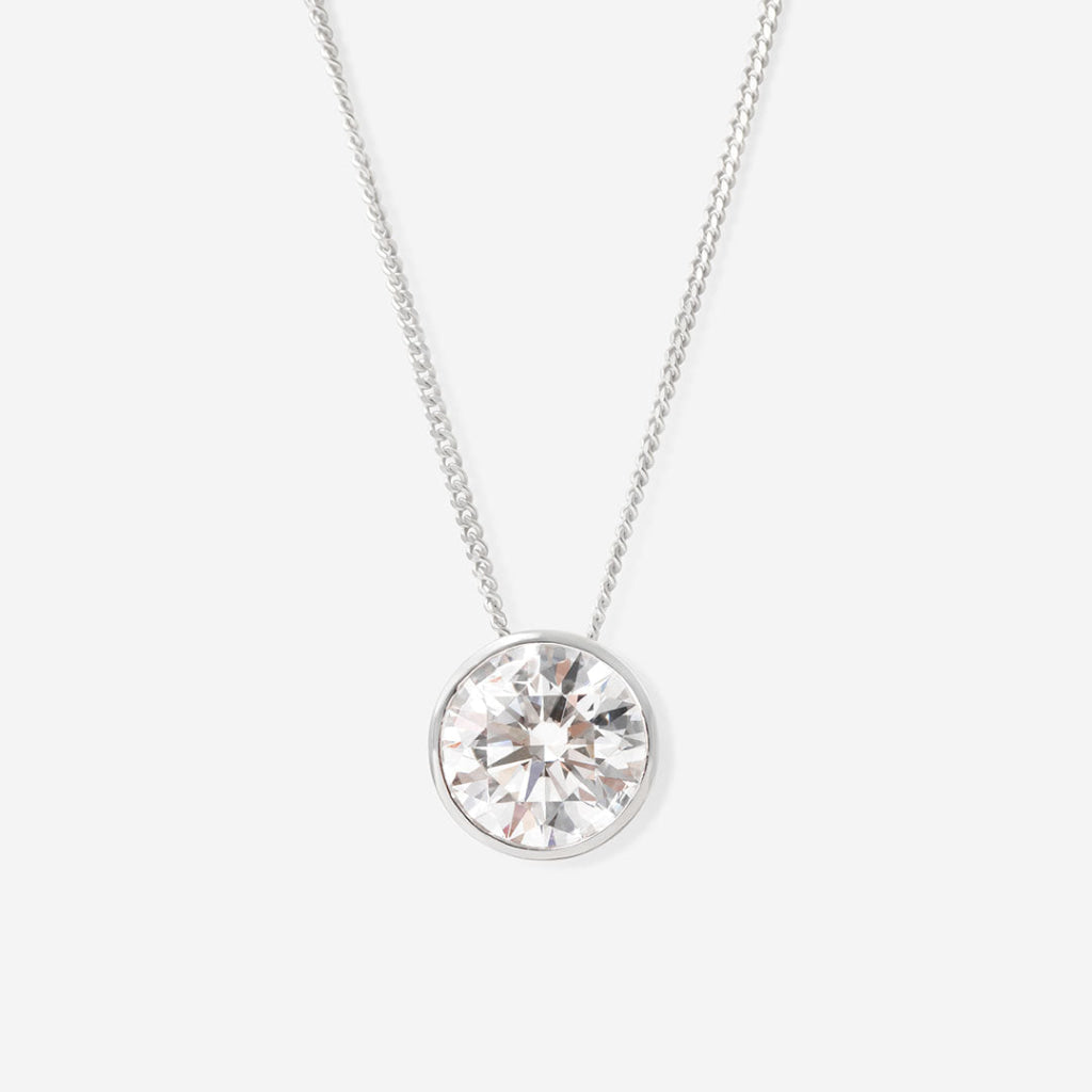 Freda Round Cut.70ct Lab Grown Diamond Necklace | 9ct Gold