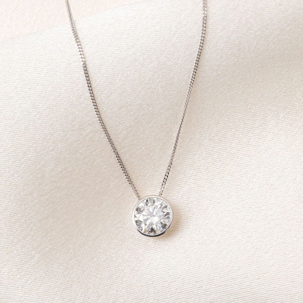 Freda Round Cut.70ct Lab Grown Diamond Necklace | 9ct Gold