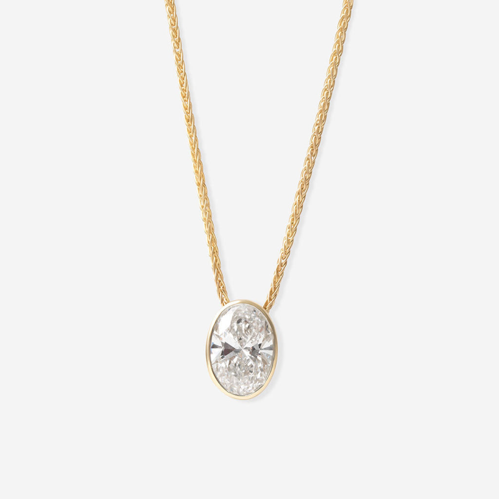 Freda Oval Cut Lab Grown Diamond Necklace | 9ct Gold