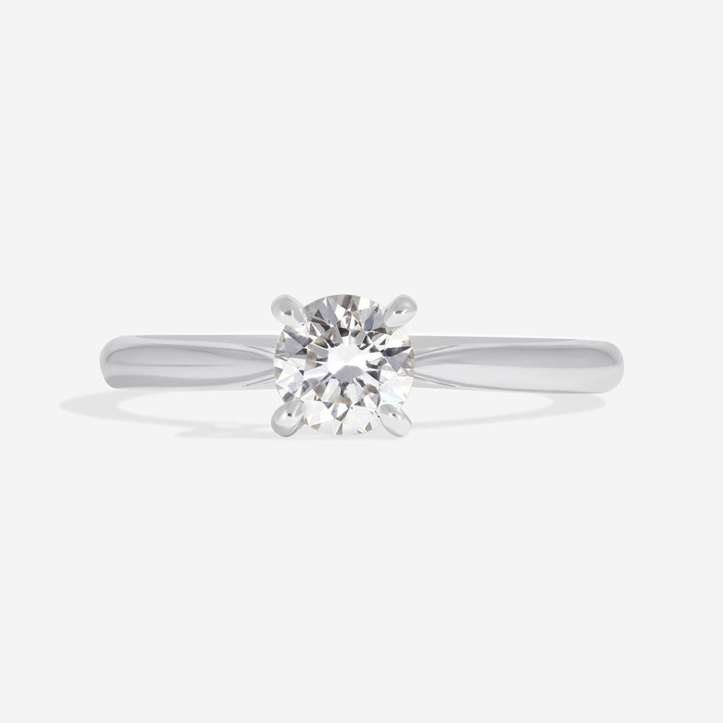 Galway - 4 claw solitaire 18ct white diamond ring