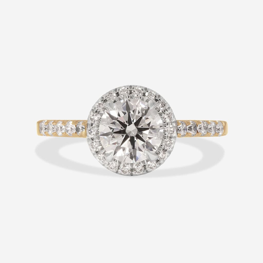 GEORGIA 1.35ct | Round Halo Lab Grown Diamond Engagement Ring in 18ct Gold