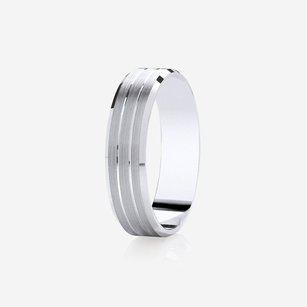 GIBSON 5mm | Men's Wedding Ring in 9ct White Gold