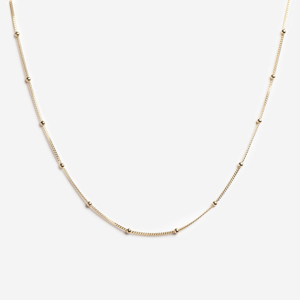 Gold Droplet Chain Necklace 16" | 9ct Gold