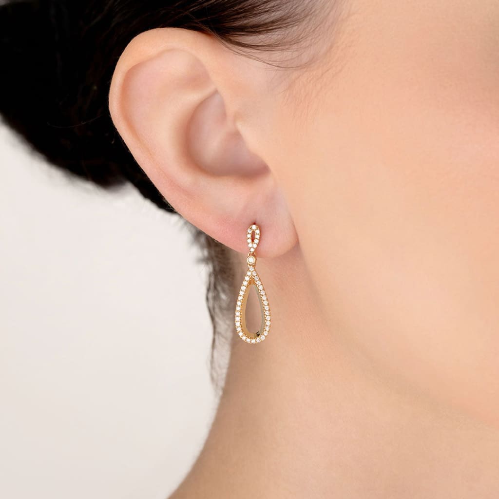 Golden Sunset Diamond Drop Earrings | 9ct Gold - Earrings
