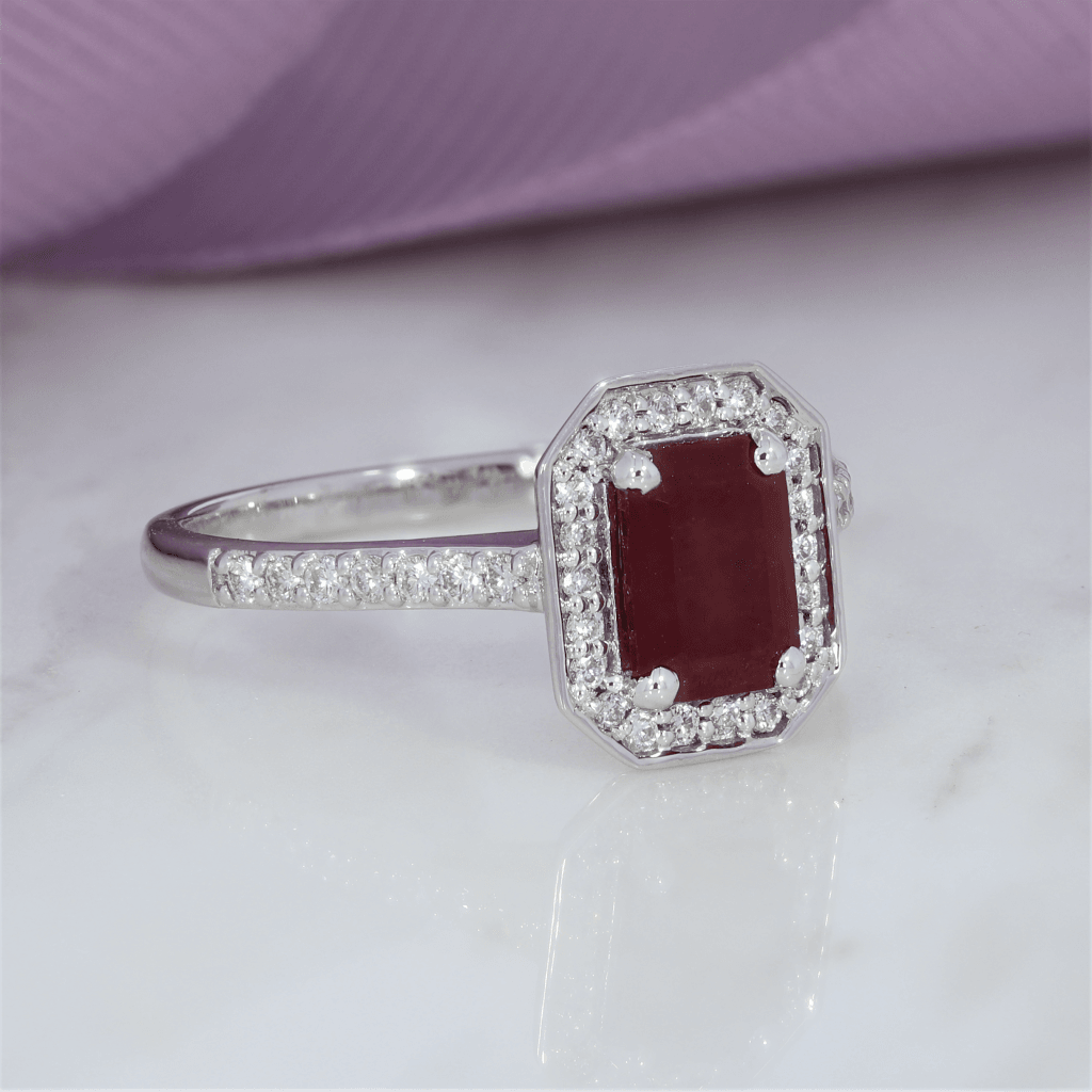 Hadley diamond and ruby ring