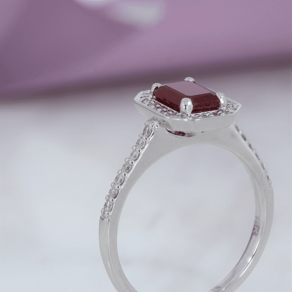 Side view of Hadley Diamond Engagment Ring