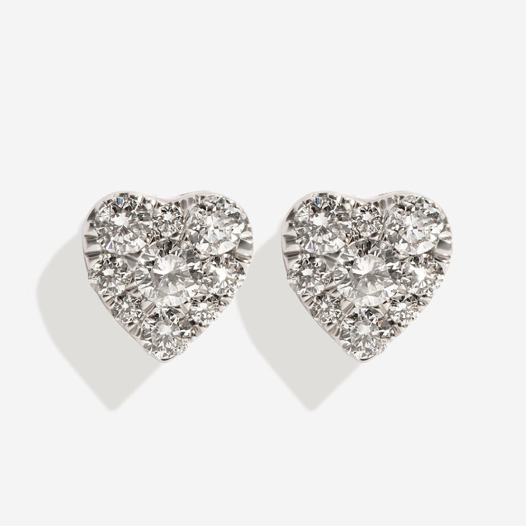 Heart Diamond Earrings.50ct on white background