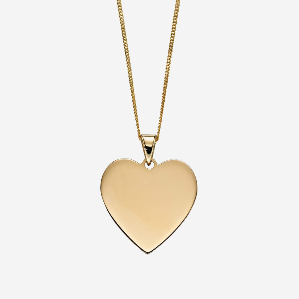 Gold Heart shape disc necklace with free engraving