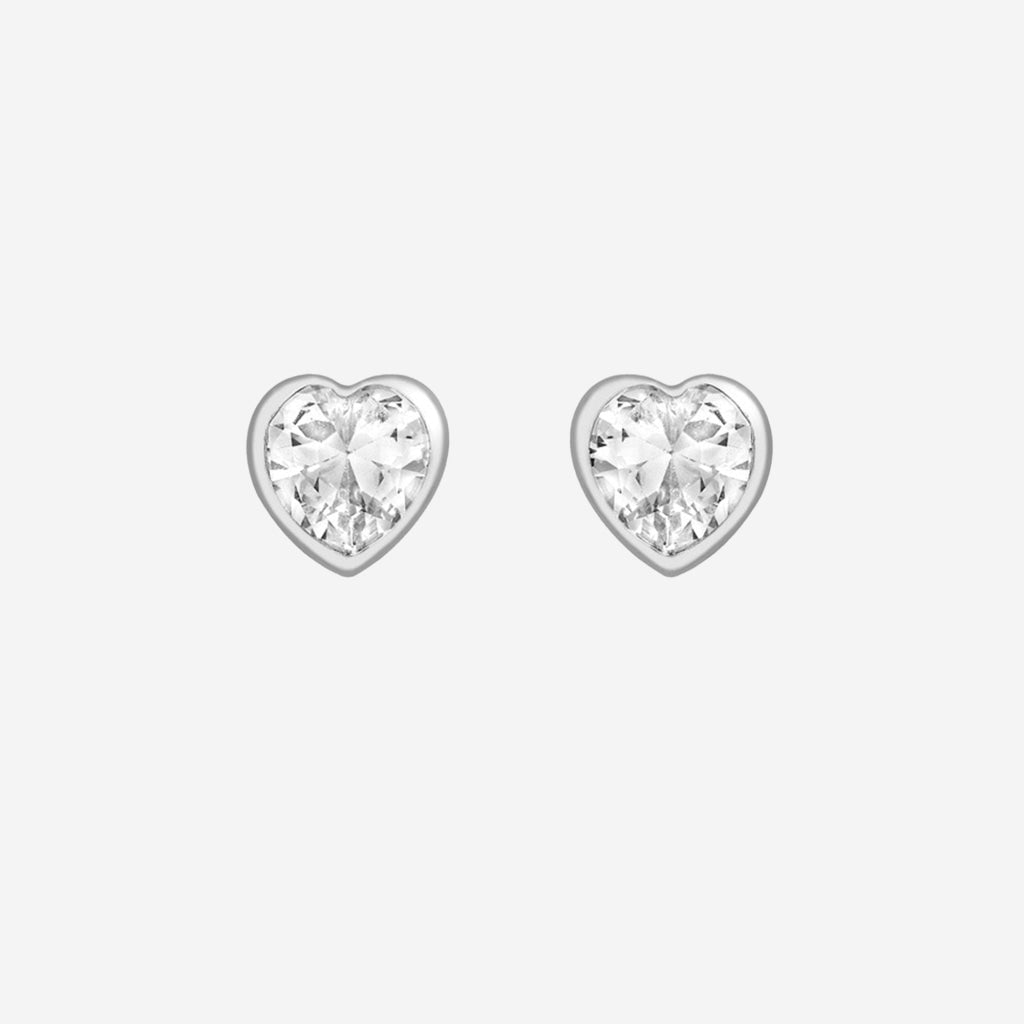 From The Heart Earrings | 9ct White Gold - Earrings