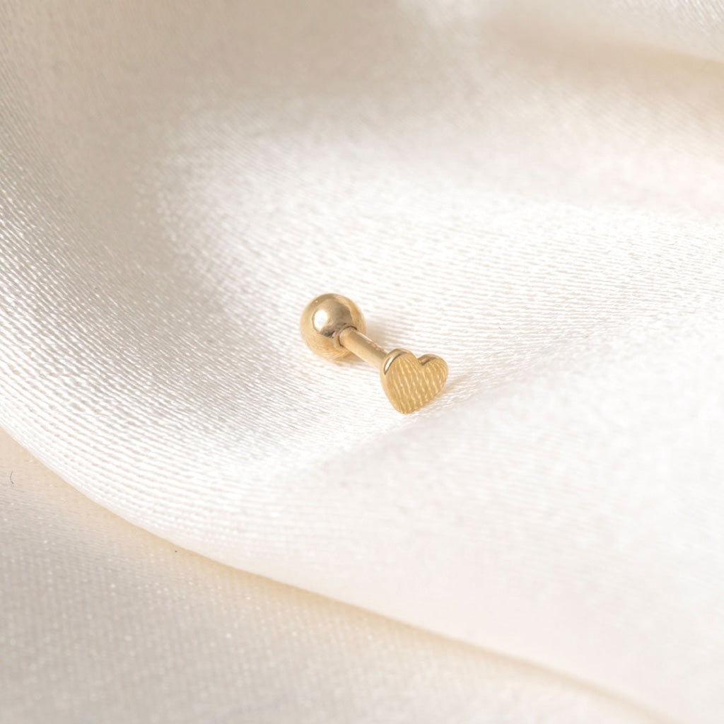 Heart Outline Cartilage Piercing 925 Sterling Silver