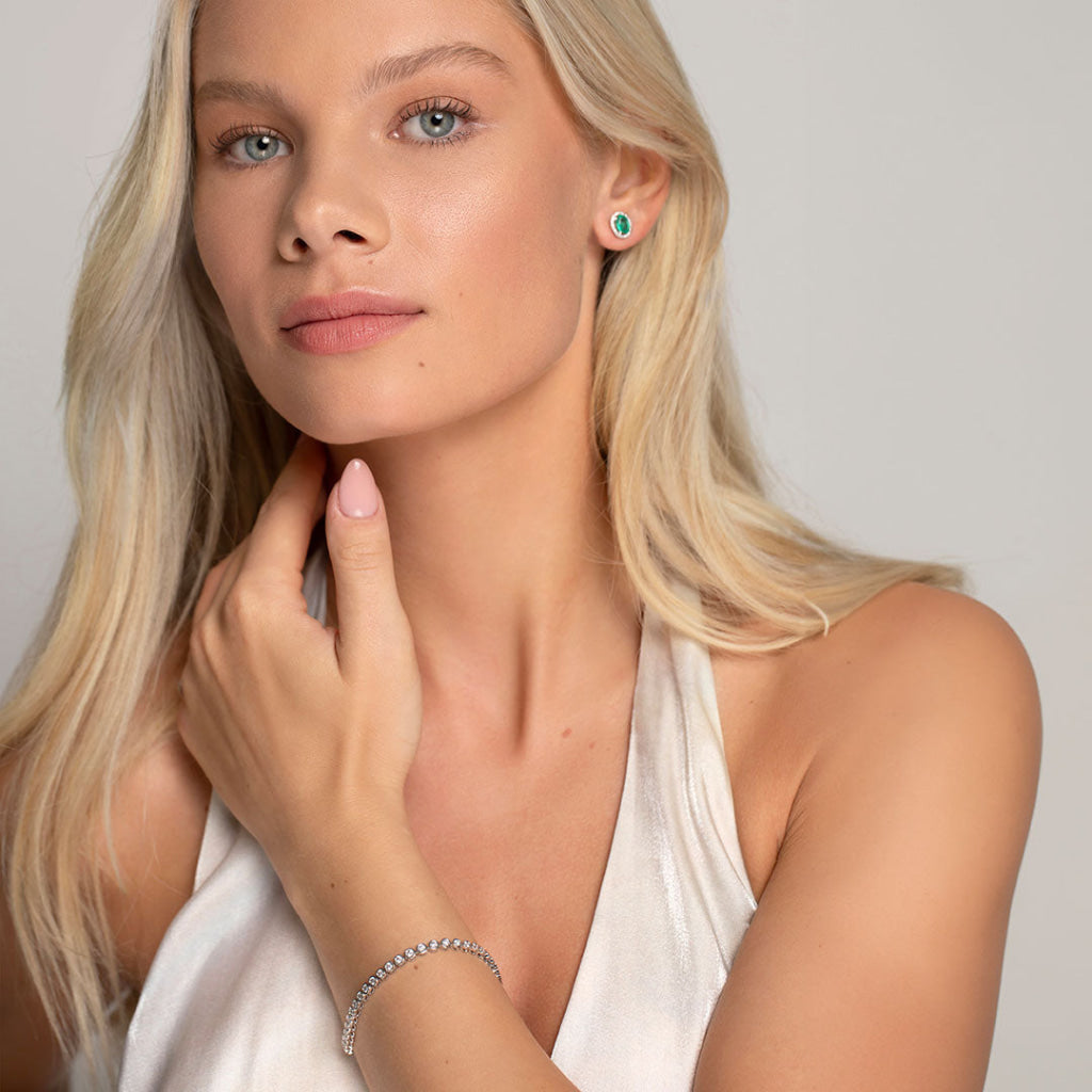 diamond tennis bracelet on model