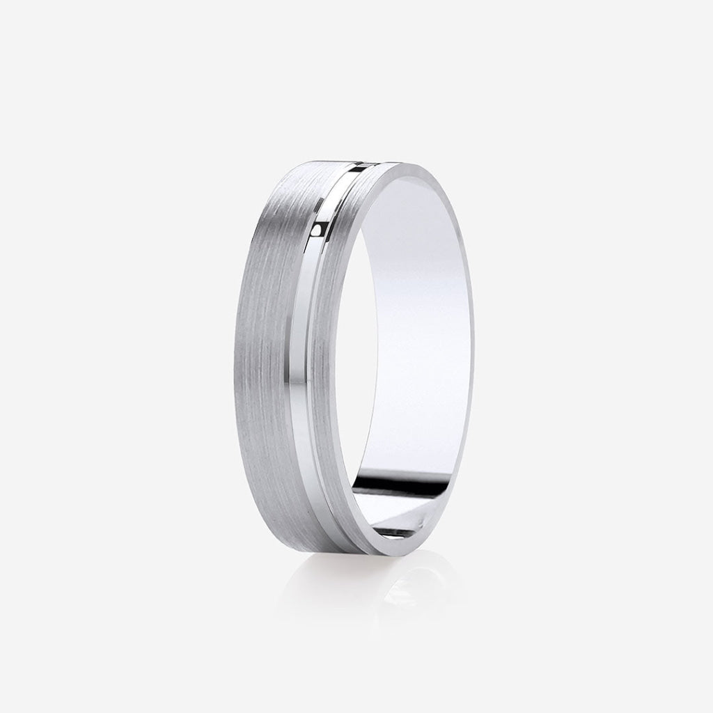 HUDSON 6mm | Men's Wedding Ring in 9ct White Gold