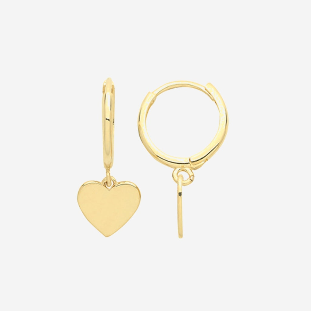Huggies with Heart Charm | 9ct Gold