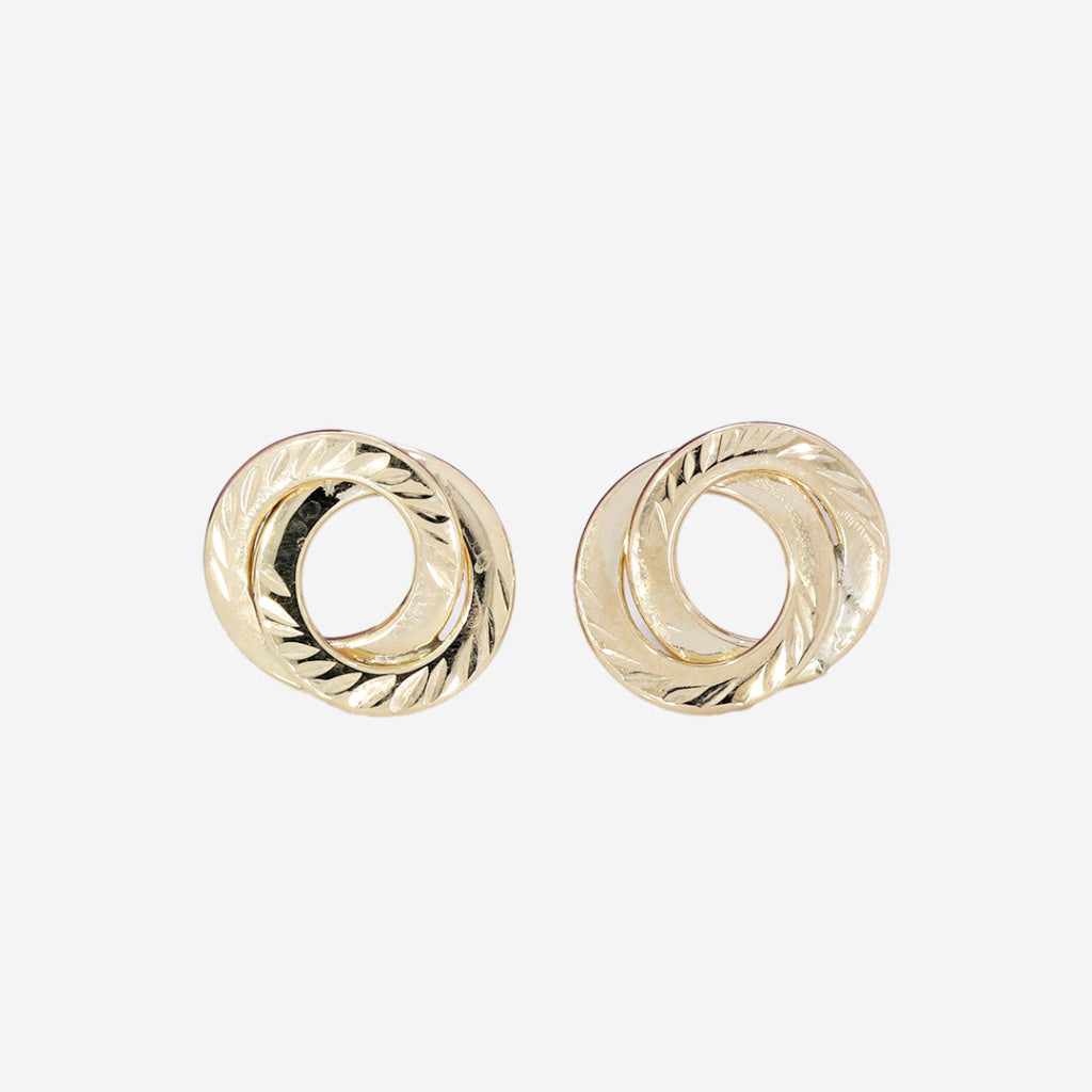 Interlocking Circle Earrings | 9ct Gold