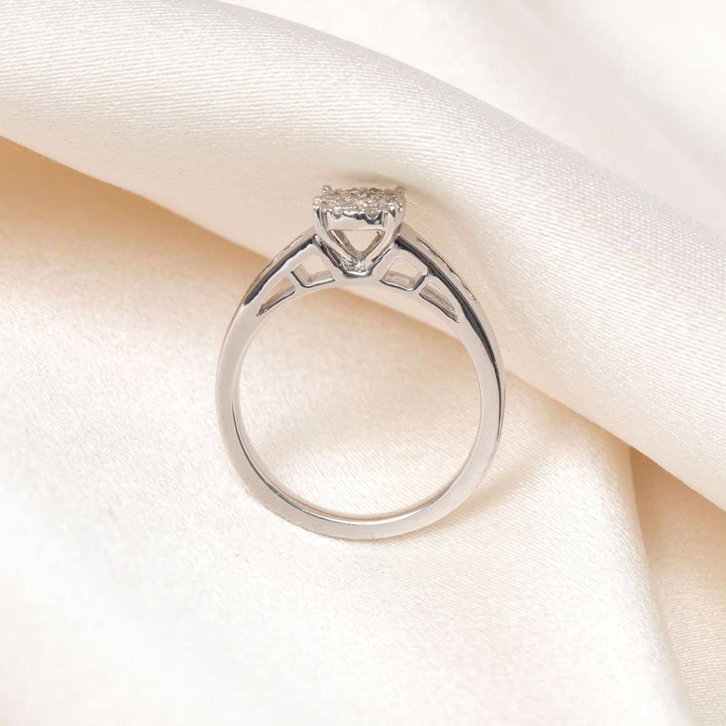 JESS 0.35ct | Cluster Diamond Engagement Ring in 9ct White