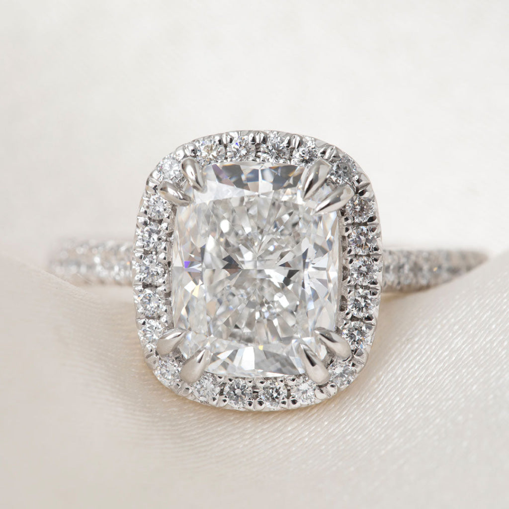 JORDAN 2.80ct | Cushion Solitaire Lab Grown Diamond Engagement Ring in Platinum