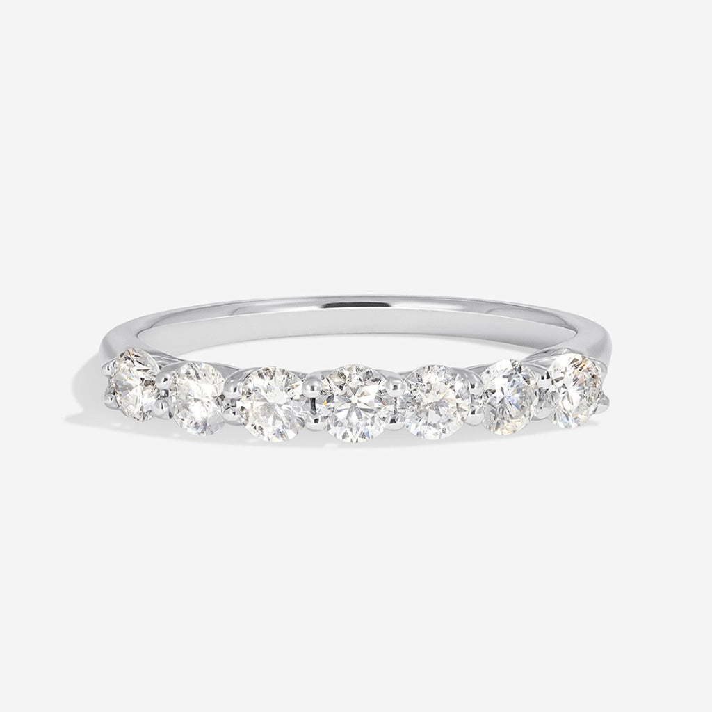 Julie - 7 Stone shared claw white gold eternity ring