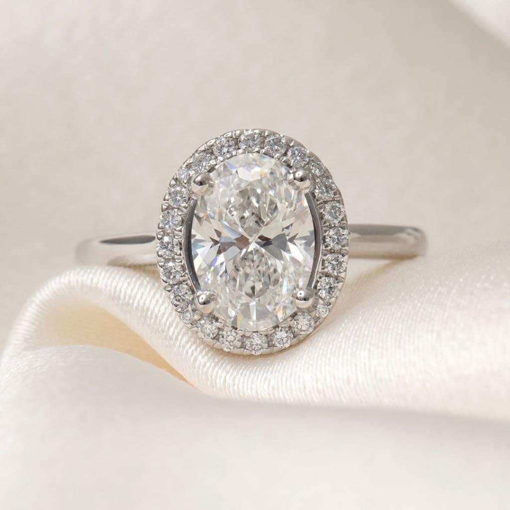 JULIETTE | Oval Halo Lab Grown Diamond Engagement Ring