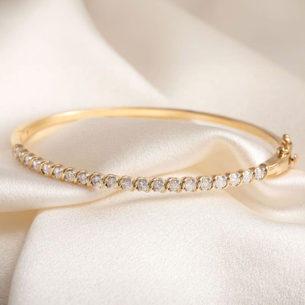 Kansas Diamond Bangle | 9ct Gold - Bracelet
