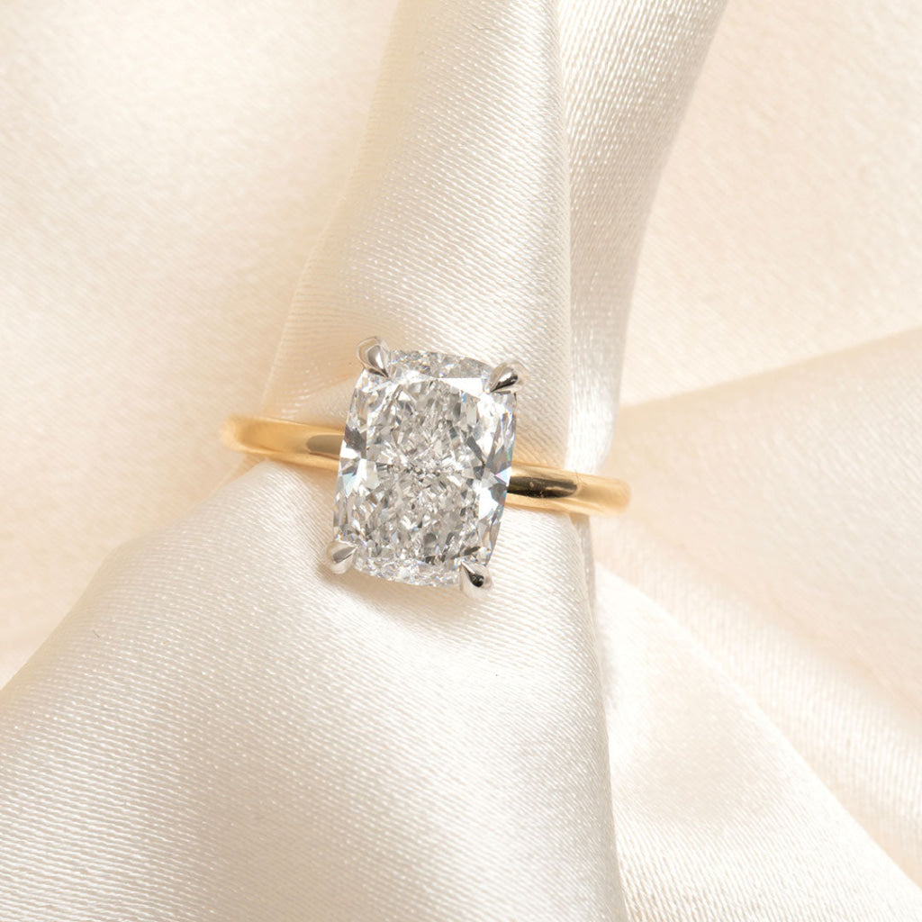 Lana 4ct | Cushion Solitaire Lab Diamond Set in 18ct Gold