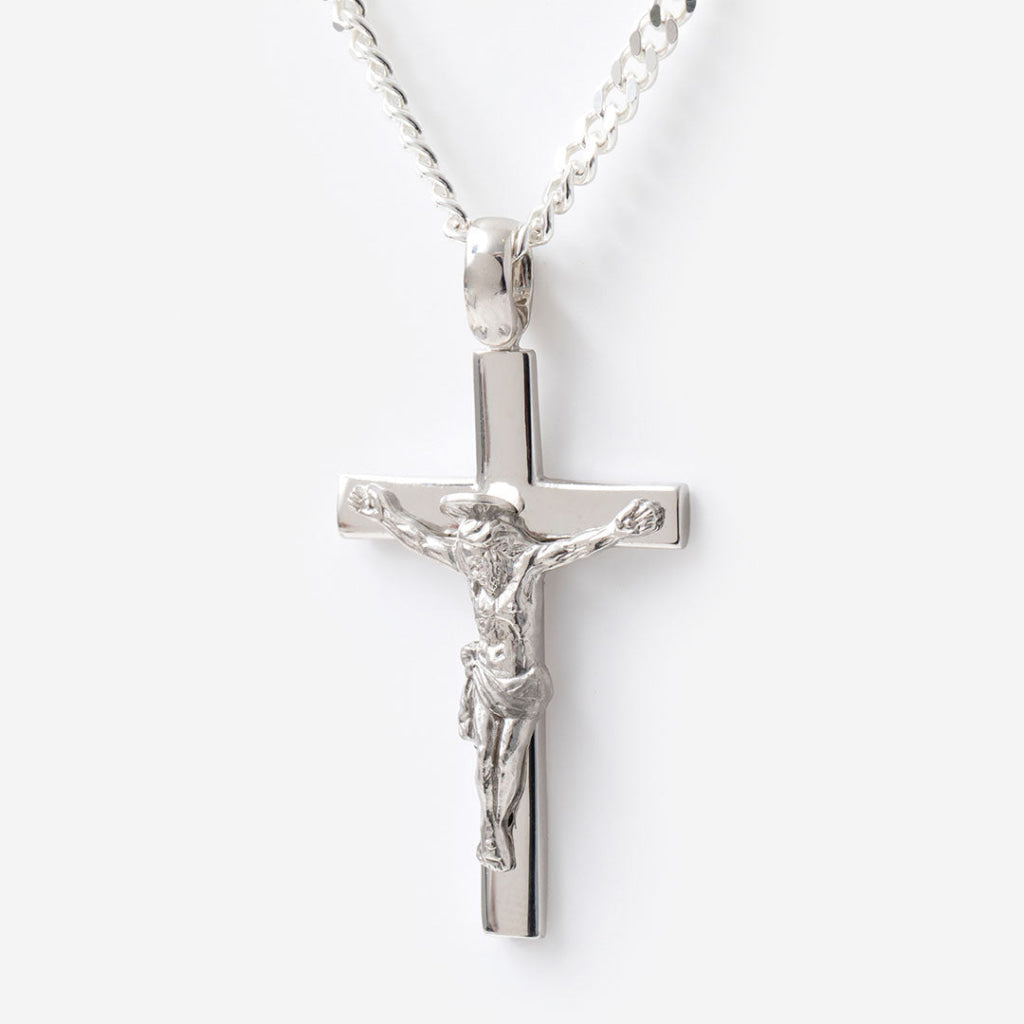 Large Crucifix & Chain | Sterling Silver - Necklace