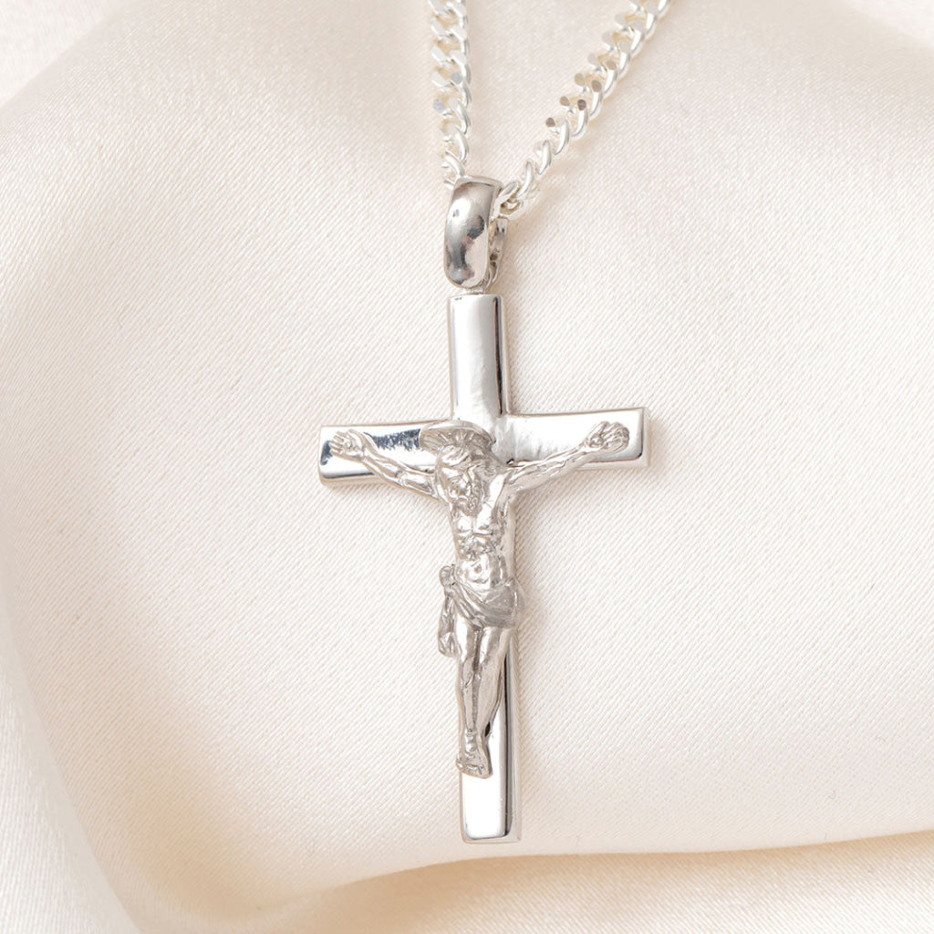 Large Crucifix & Chain | Sterling Silver - Necklace