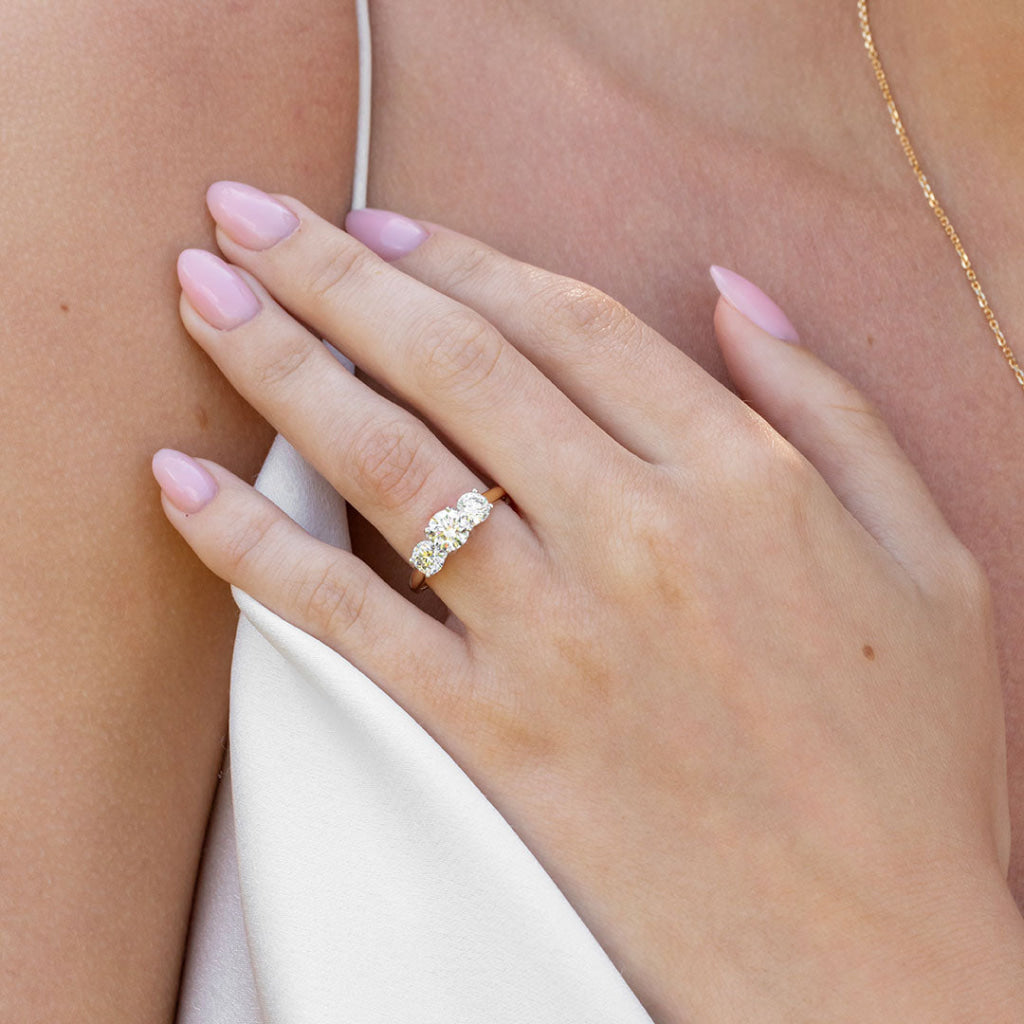LEXI 1.50ct | Round 3-Stone Diamond Engagement Ring in 18ct