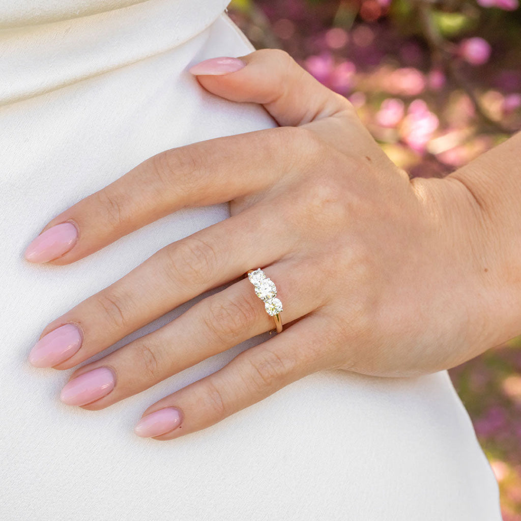 LEXI 1.50ct | Round 3-Stone Diamond Engagement Ring in 18ct