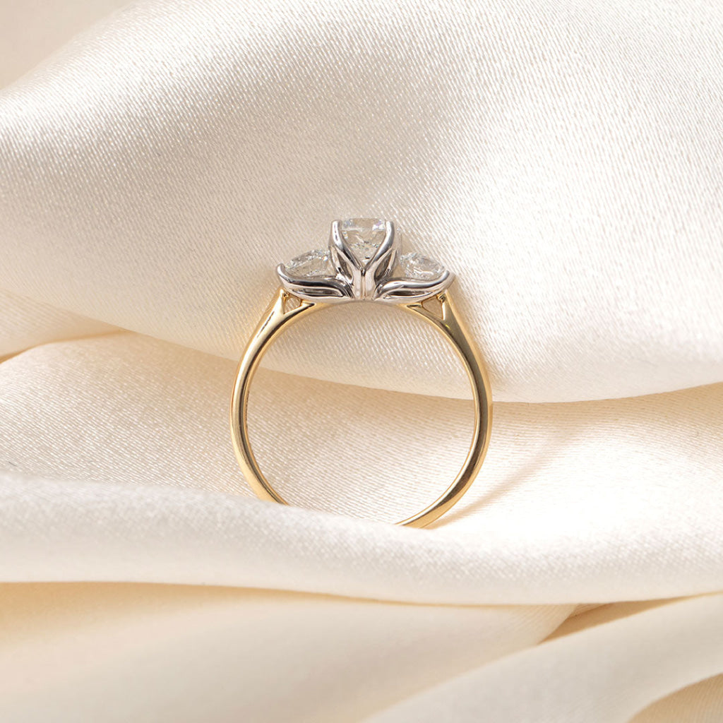 LEXI 1.50ct | Round 3-Stone Diamond Engagement Ring in 18ct
