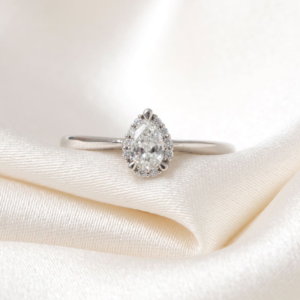 LINCOLN 0.36ct | Pear Halo Diamond Engagement Ring