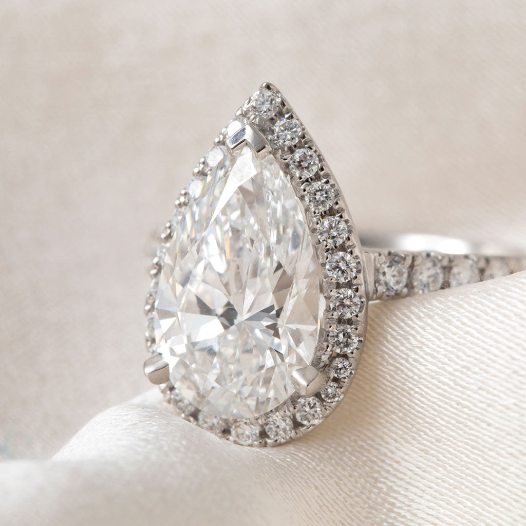 LIORA | Pear Halo Lab Grown Diamond Engagement Ring