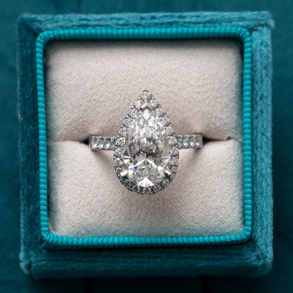 LIORA | Pear Halo Lab Grown Diamond Engagement Ring