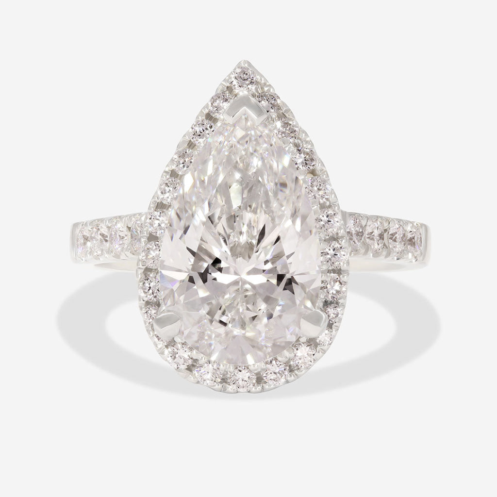 LIORA | Pear Halo Lab Grown Diamond Engagement Ring