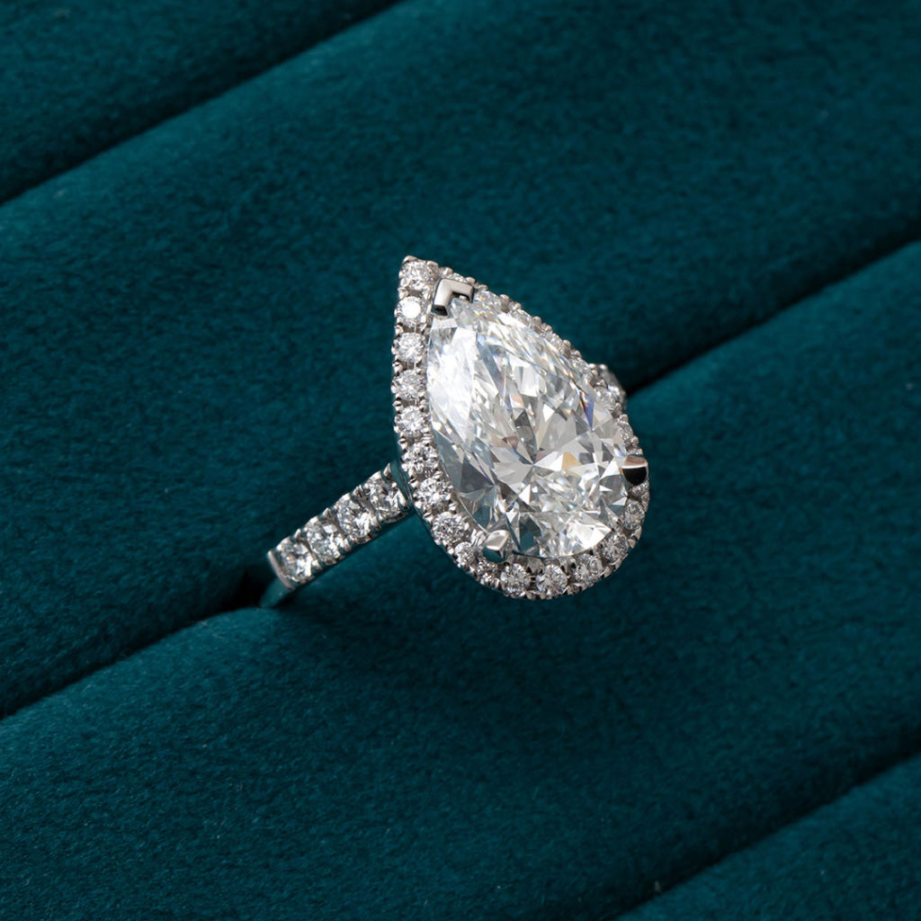 LIORA | Pear Halo Lab Grown Diamond Engagement Ring