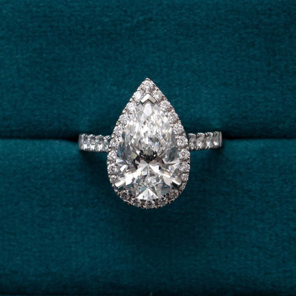 LIORA | Pear Halo Lab Grown Diamond Engagement Ring