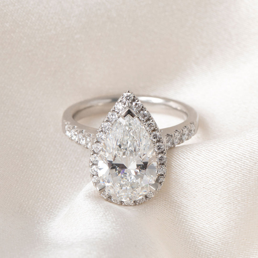LIORA | Pear Halo Lab Grown Diamond Engagement Ring