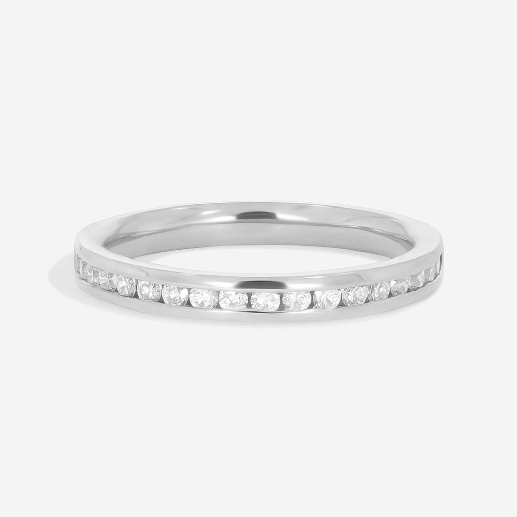 Channel Set Diamond Wedding Ring - 0.28ct | 18ct White Gold 