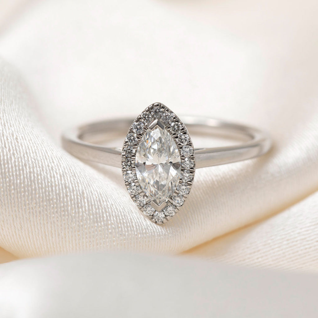 MARIA 0.70ct | Marquise Halo Diamond Engagement Ring