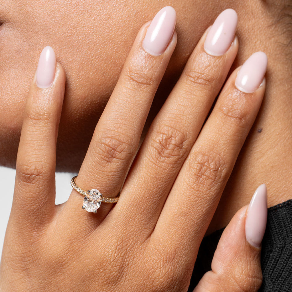 Marvel 18ct Gold Oval Lab Grown Diamond - Hand