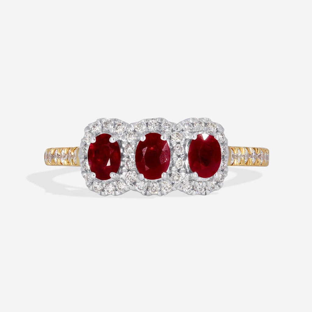 Merlot 18ct Gold Ruby Diamond Ring