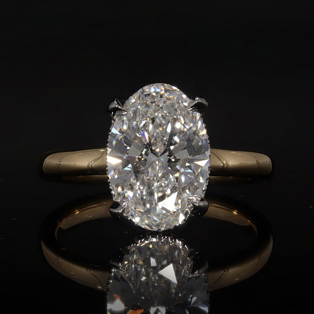 MIAMI | Oval Solitaire Lab Diamond Set in 18ct Gold 1.55ct