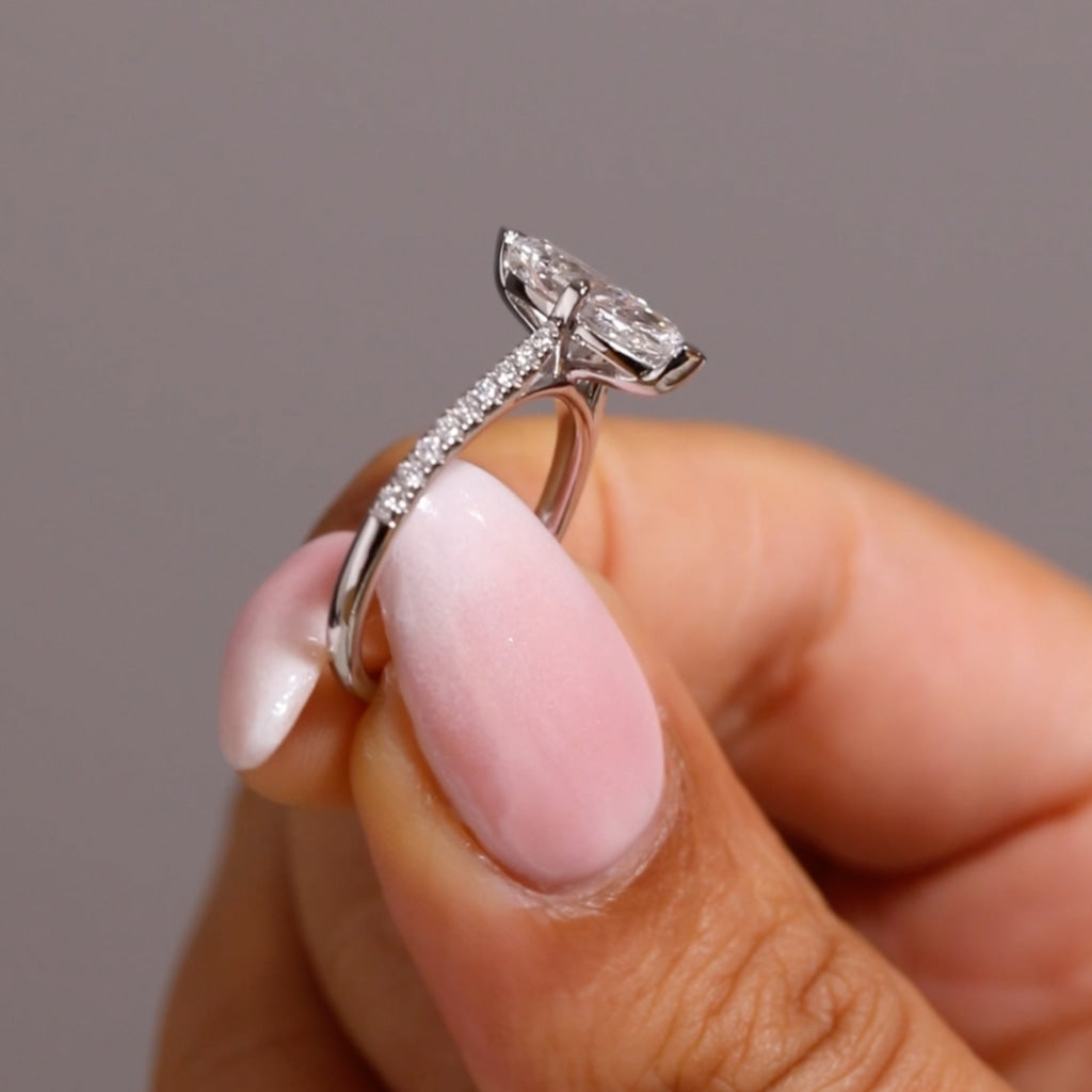MILLIE | Marquise Lab Diamond Solitaire Set in Platinum