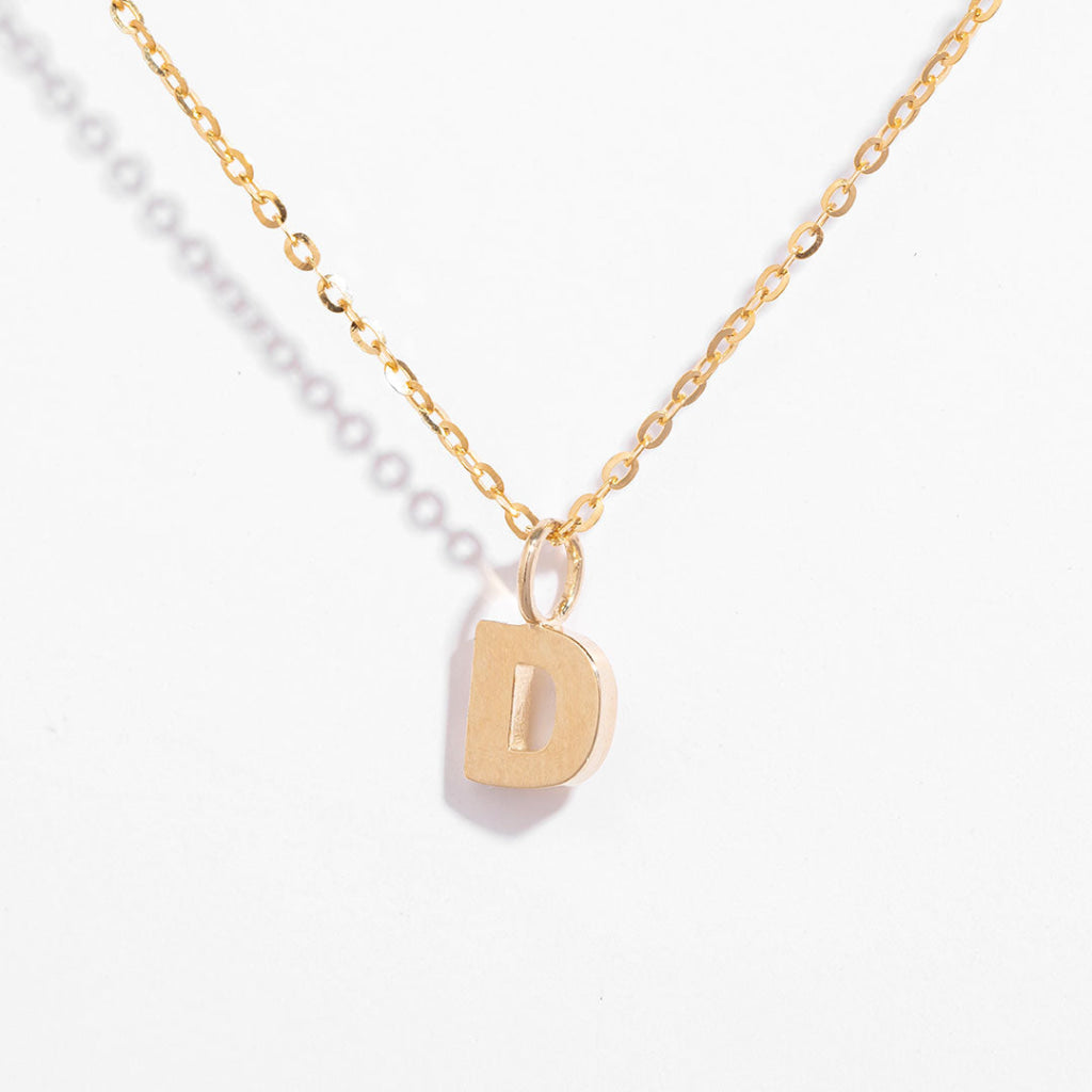 D - Pendant | 9ct Gold - Necklace